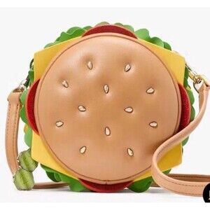 Kate Spade New York Snack Bar 3D Hamburger Burger Crossbody Bag Purse Novelty NW